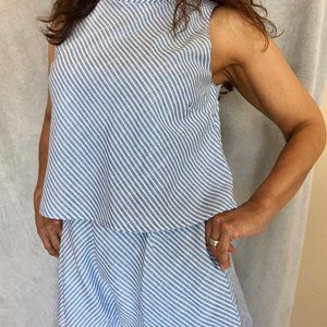 Jumper with white and baby blu stripes